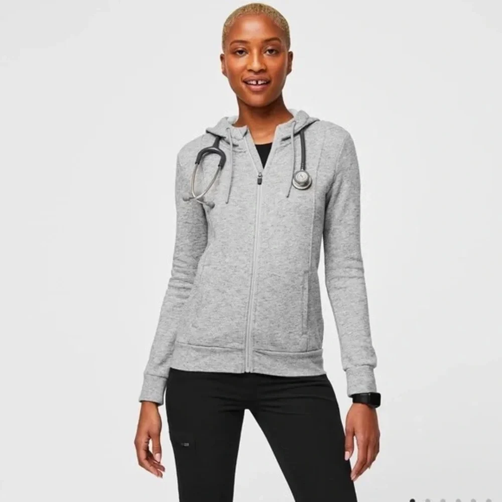 Figs Essential Fleece full zip hoodie - Picture 1 of 6